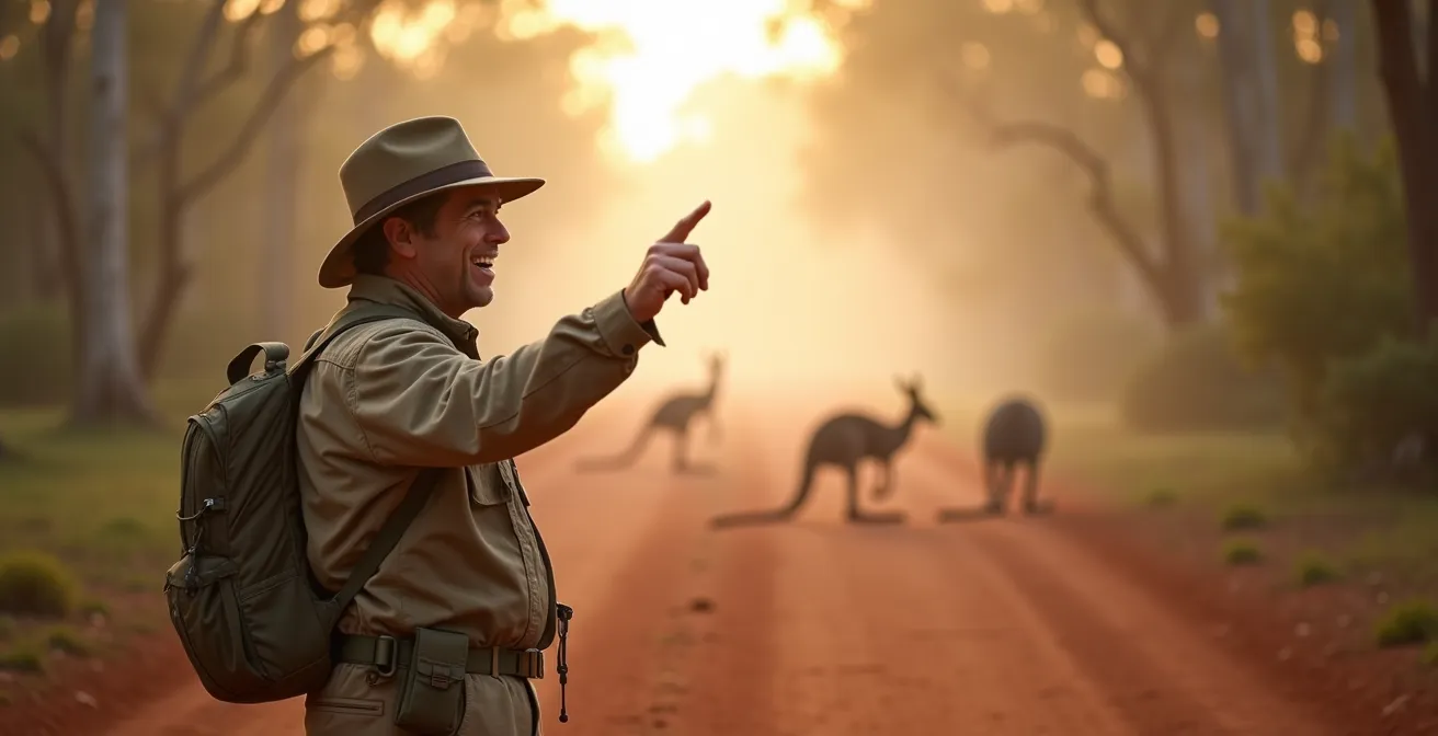 Expert guide leading exclusive dawn tour through Australian wilderness