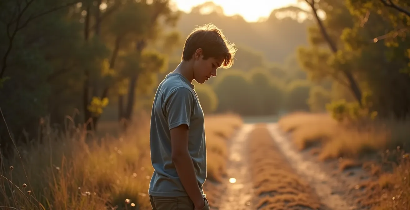 Side profile demonstrating proper backing away posture from wildlife